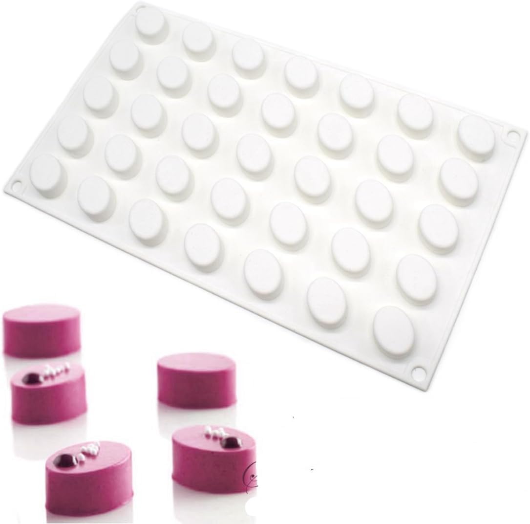 mostsom Molde ovalado de silicona para dulces, 35 rejillas, moldes para fondant de chocolate, herramientas de decoración para hornear