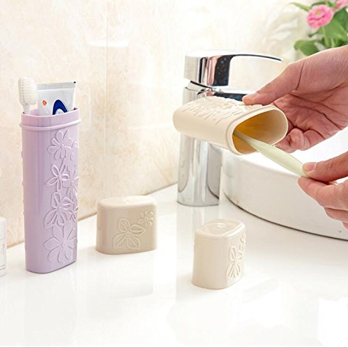WOIWO 2PCS un contenedor de cepillo de dientes portátil simple y elegante de viaje