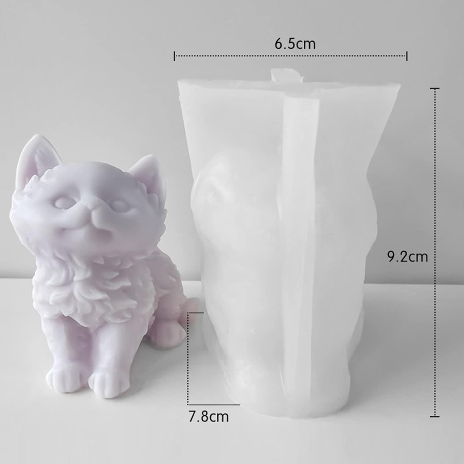 Moldes para velas de gato sentado, molde de silicona de animales 3D para hacer velas, bricolaje hecho a mano, jabón hecho a mano, molde de resina