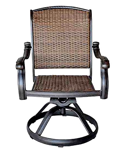 Santa Clara juego de 4 sillas mecedoras y giratorias de comedor, para patio, aluminio fundido macizo en bronce oscuro