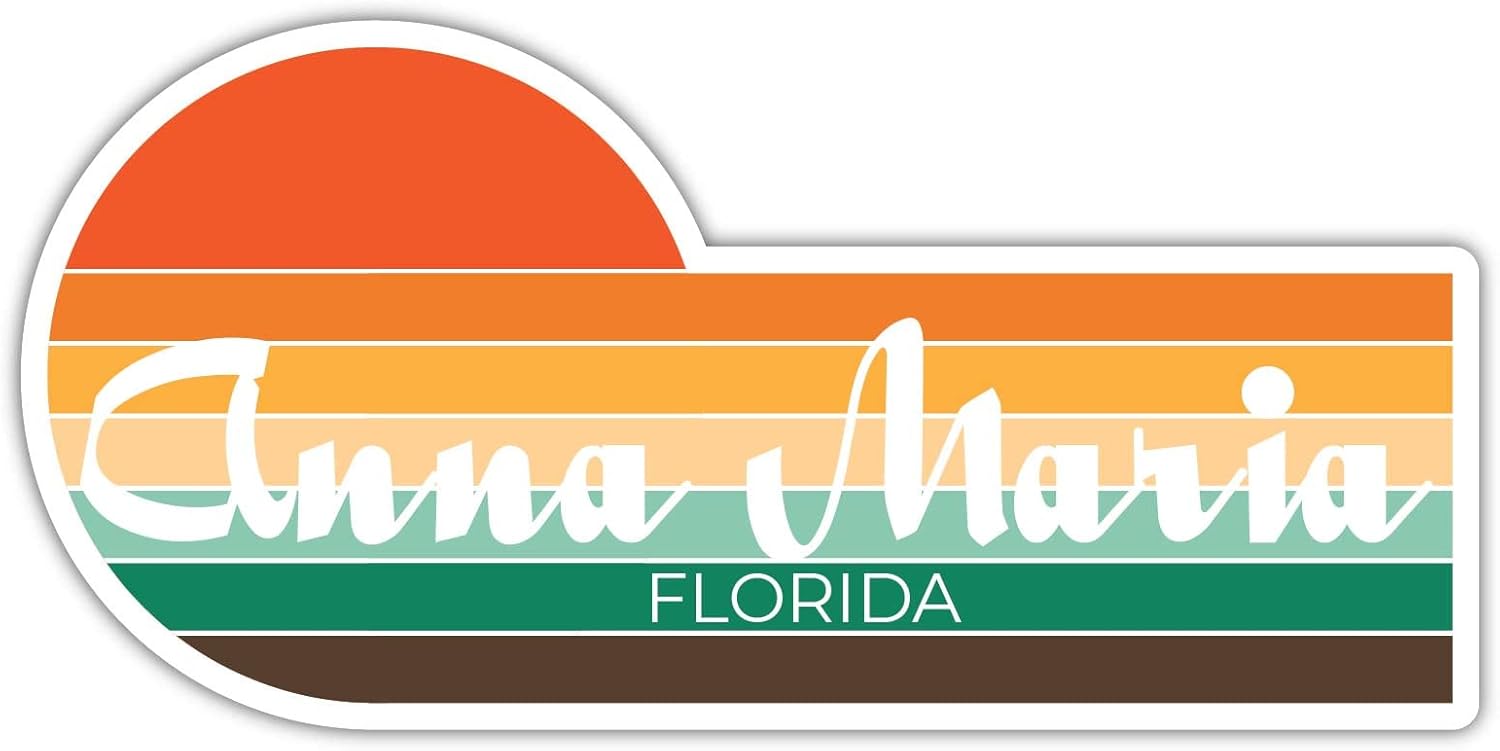 Anna Maria Florida – Imán para nevera (4 x 2.25 pulgadas), diseño estético retro vintage de los años 70