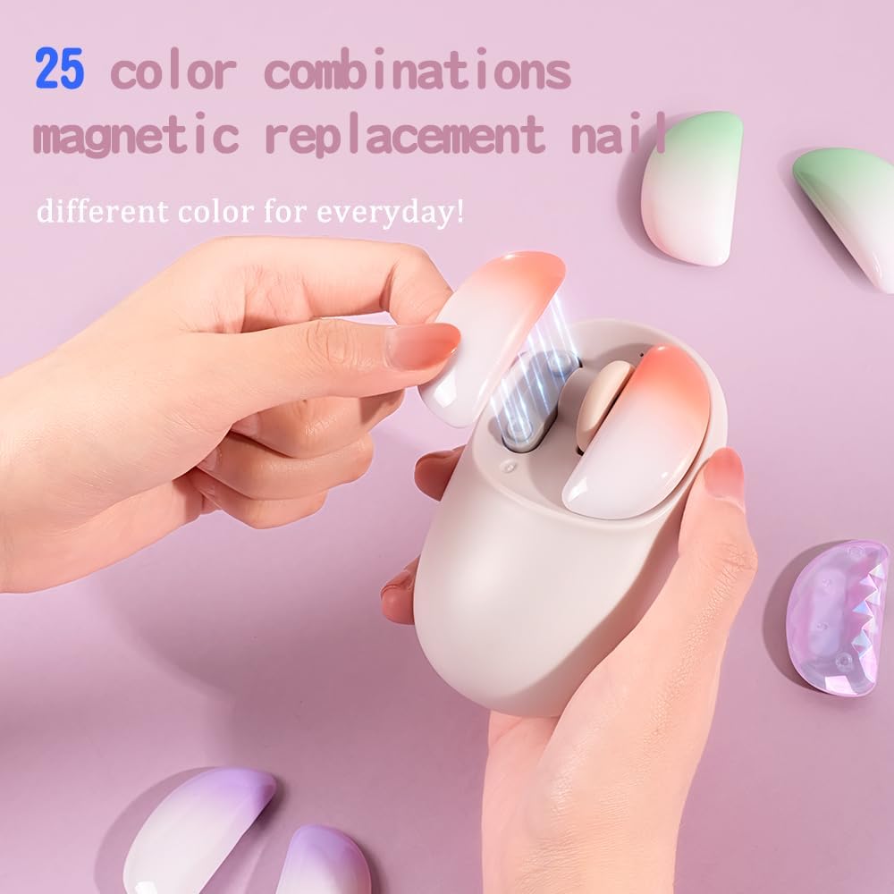 NYIEFADA Ratón inalámbrico Bluetooth rosa, botones desmontables silenciosos, diseño ergonómico USB C recargable para manos pequeñas