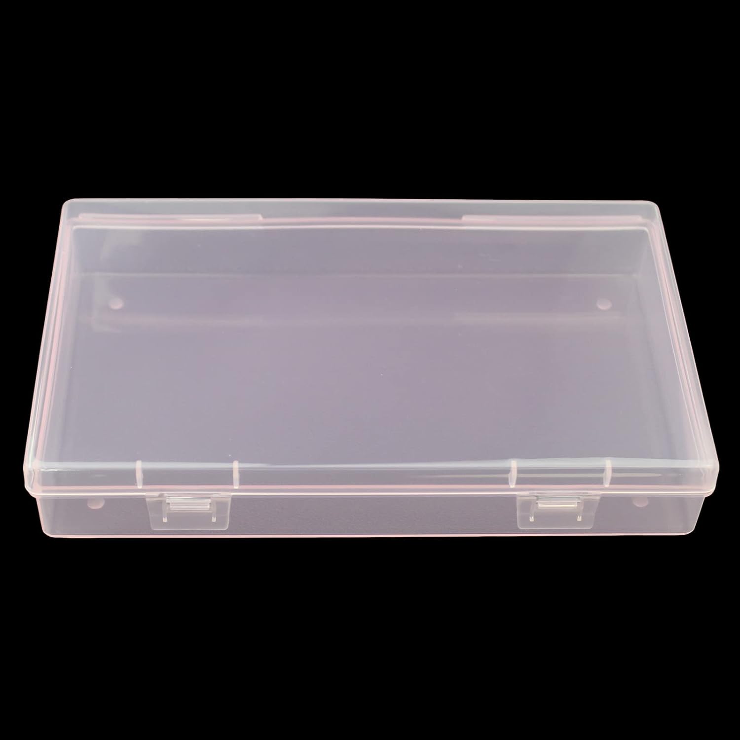4 cajas rectangulares de plástico con tapas con bisagras para objetos pequeños y otros proyectos de manualidades (rosa, 7.1 x 4.3 x 1.2 pulgadas)