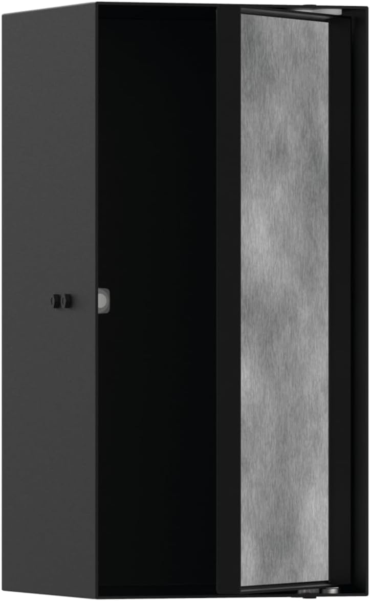 hansgrohe XtraStoris 56088670 – Nicho de pared empotrado de roca con puerta de baldosa, 12 x 6 x 5.5 pulgadas, color negro mate