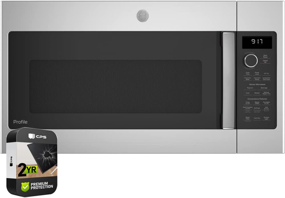 GE PVM9179SRSS Perfil 1.7 pies cúbicos Horno microondas de convección sobre el rango Paquete de acero inoxidable con paquete de protección mejorada