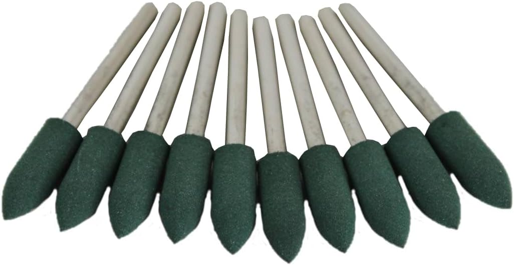 TEMO 10 piezas de 0.236 in (14 pulgadas) herramienta giratoria de goma bala de pulido con vástago de 0.118 in (18 pulgadas) para herramientas