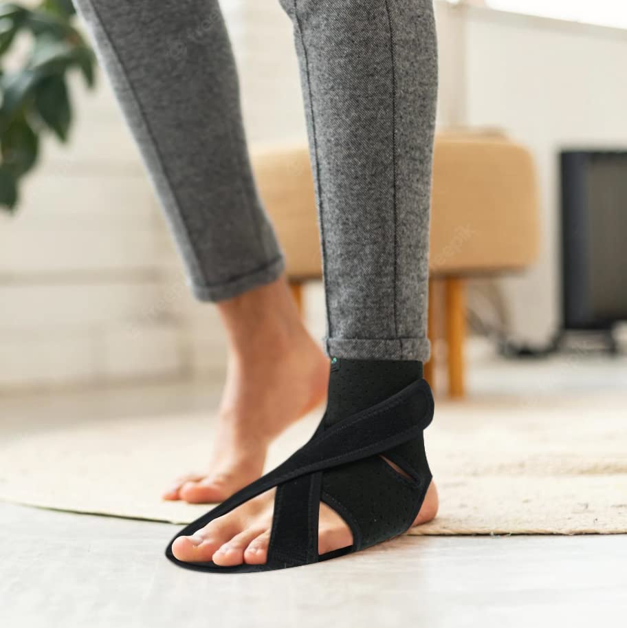 JOMECA Soporte de pie mejorado para caminar con zapatos, placas de soporte dobles para el antepié, ajustable, suave, caída del pie, TBI, ALS, MS,