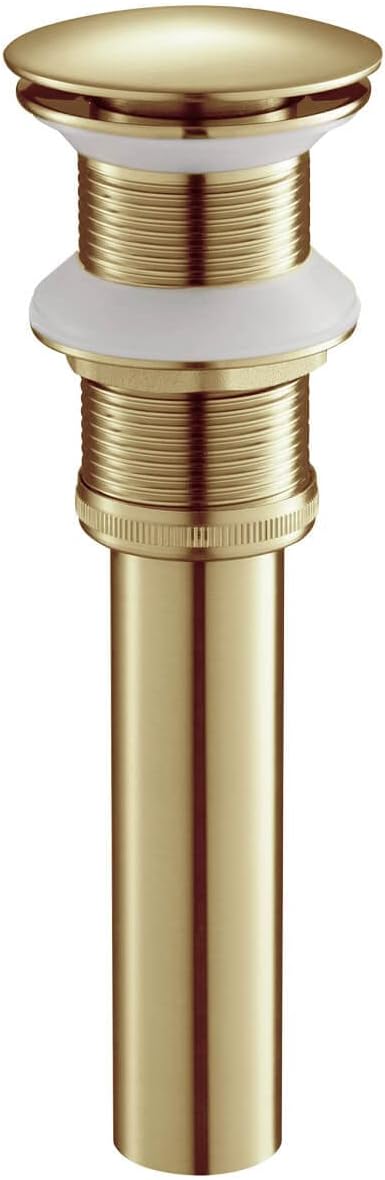 Tapón de drenaje desplegable para lavabo de baño, cubierta completa sin desbordamiento (oro cepillado)