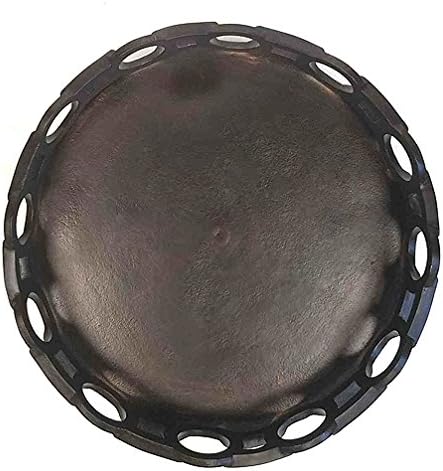 ZUCCOR Bandeja otomana redonda Veria de 15 pulgadas, fabricada con aluminio fundido en acabado de bronce aceitado  Servir comidas, aperitivos y