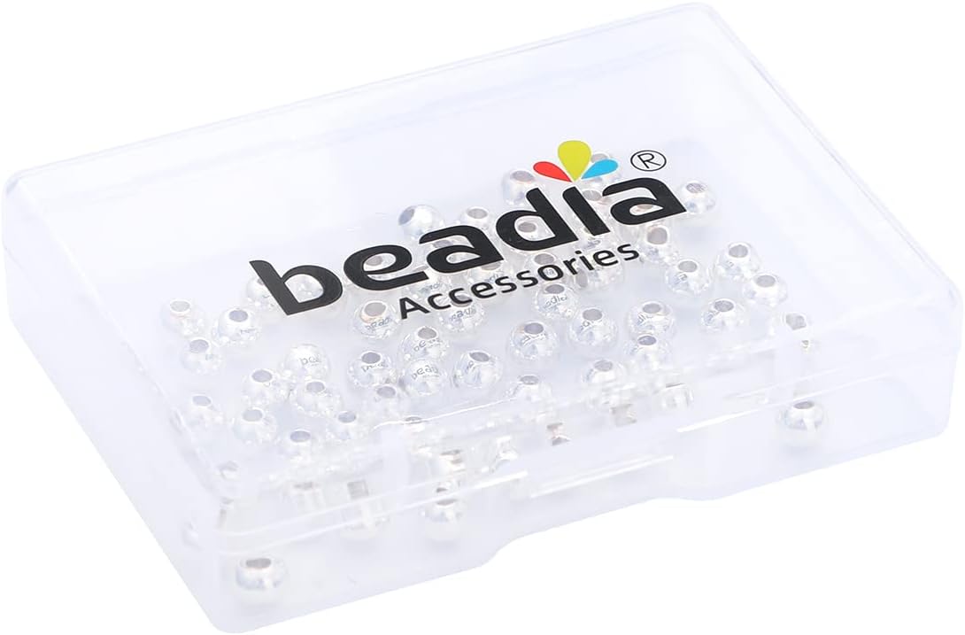 Cuentas espaciadoras redondas plateadas de 0.197 in 60 unids para la fabricación de joyas hallazgos no se deslustran