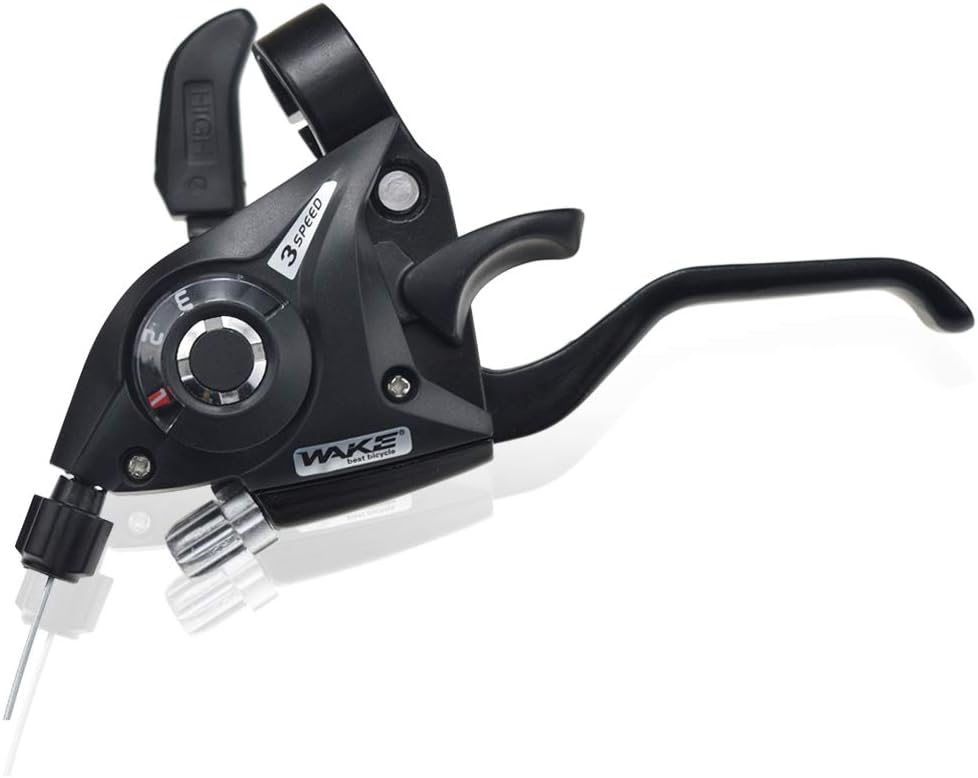 FOMTOR Juego de cambiadores de bicicleta de montaña de 3 x 7 de 21 velocidades, palanca de cambio de palanca de freno izquierda derecha con cables