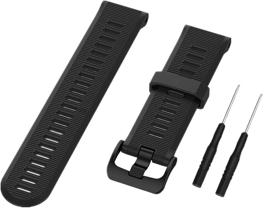 HUABAO Correa de reloj compatible con Garmin Forerunner 935Forerunner 945Approach S60Garmin Fenix 0.206 in Correa de repuesto de silicona (negro)