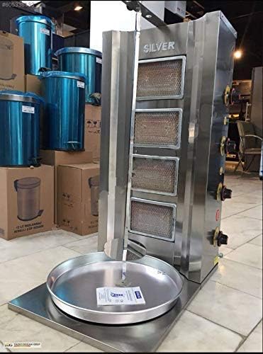 Juego profesional completo de carne de grado industrial. Capacidad de 110.2 lbs.  110 libras. Gas propano 4 quemadores giratorios rotativos parrilla