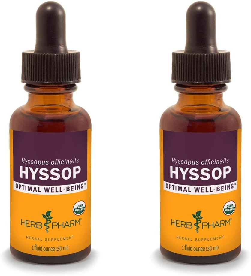 Herb Pharm Extracto líquido de hisopo orgánico certificado – 1 onza (paquete de 2)