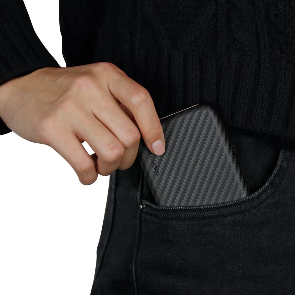 MONOCARBON MagSafe-Paquete de baterías, funda de fibra de carbono para iPhone 15 Pro Max, funda con cargador MagSafe portátil para iPhone 14, 13,