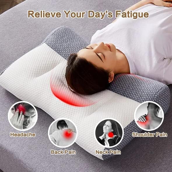 Almohada súper ergonómica, almohada ortopédica de contorno ergonómico ajustable, almohada para dolor de cuello y hombros, almohada cervical para