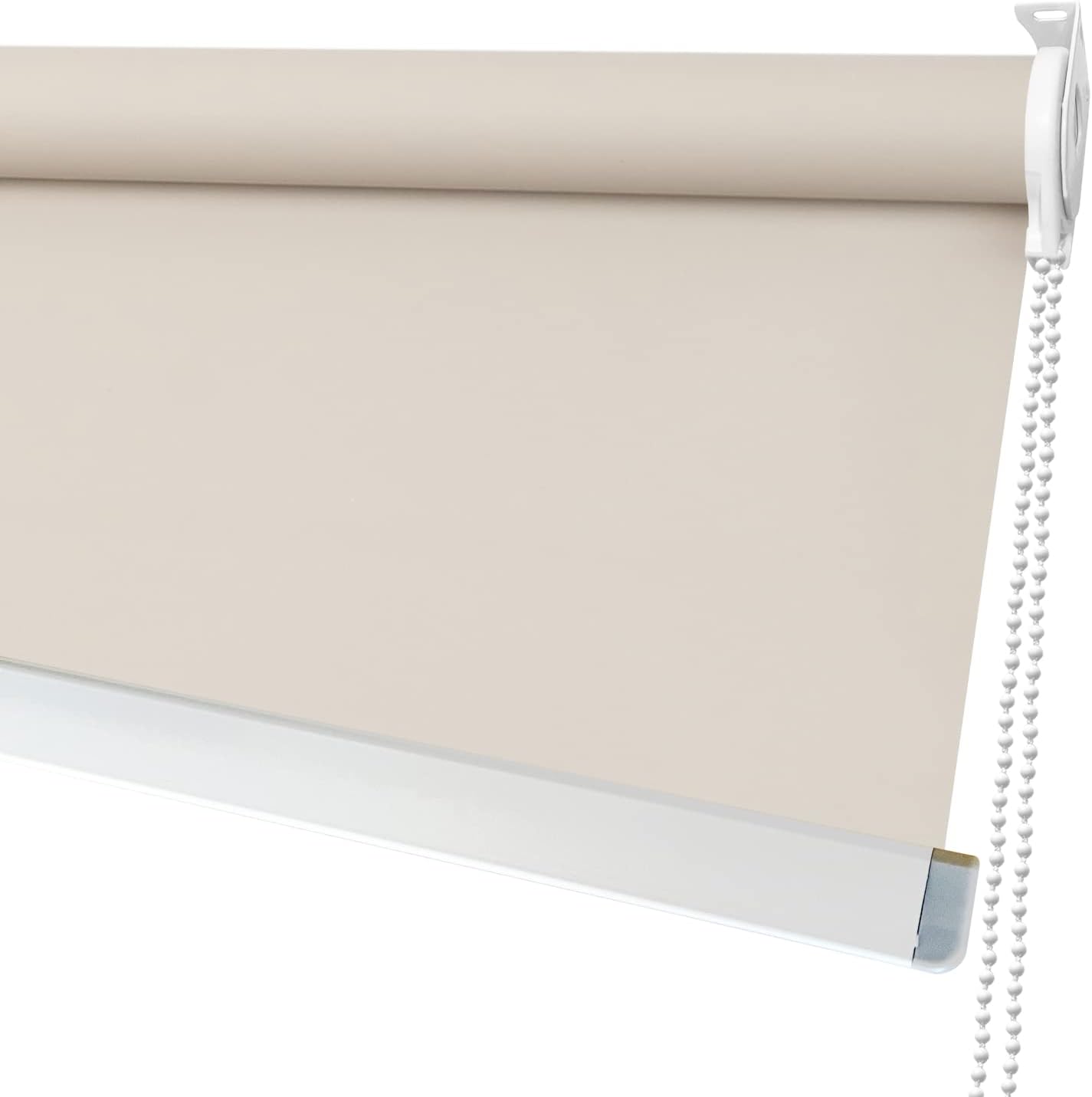 Dulepax Persianas para ventana, persianas 100 % opacas para ventana, cortinas enrollables con aislamiento térmico, protección UV, persiana