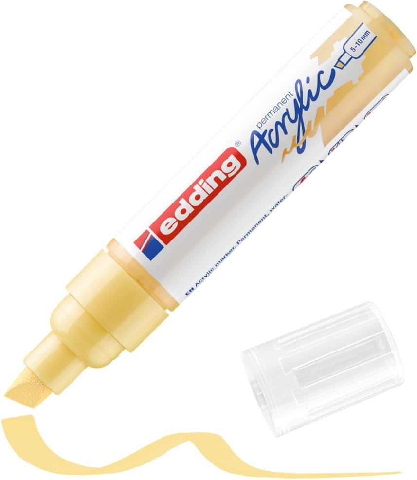 edding 5000 – Rotulador acrílico para dibujo sobre lienzo, papel artístico y madera, 1 rotulador acrílico resistente al agua, punta de cincel
