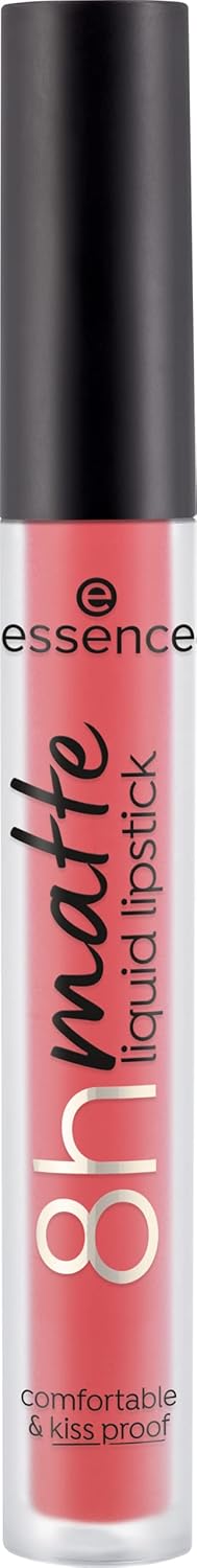 essence – Lápiz labial líquido mate 8h, altamente pigmentado con acabado mate a prueba de manchas, vegano y libre de crueldad (rojo ardiente)
