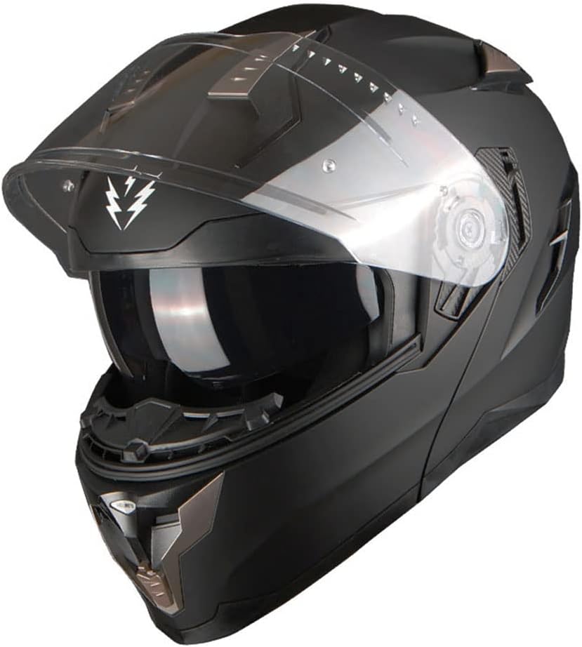 Casco de rostro completo 1Storm, con módulos de motocicleta y bicicletas de la calle, con armadura de visera parasol, dual y movimiento de volteado