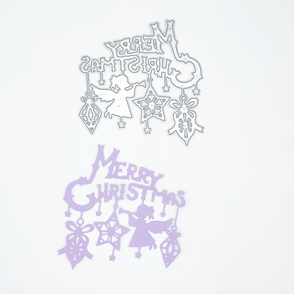 Metal Feliz Navidad Ángel Regalo Pequeñas Campanas Troqueladas Troquelado Troquelado Plantillas de Plantillas en Relieve Plantilla Molde para Hacer