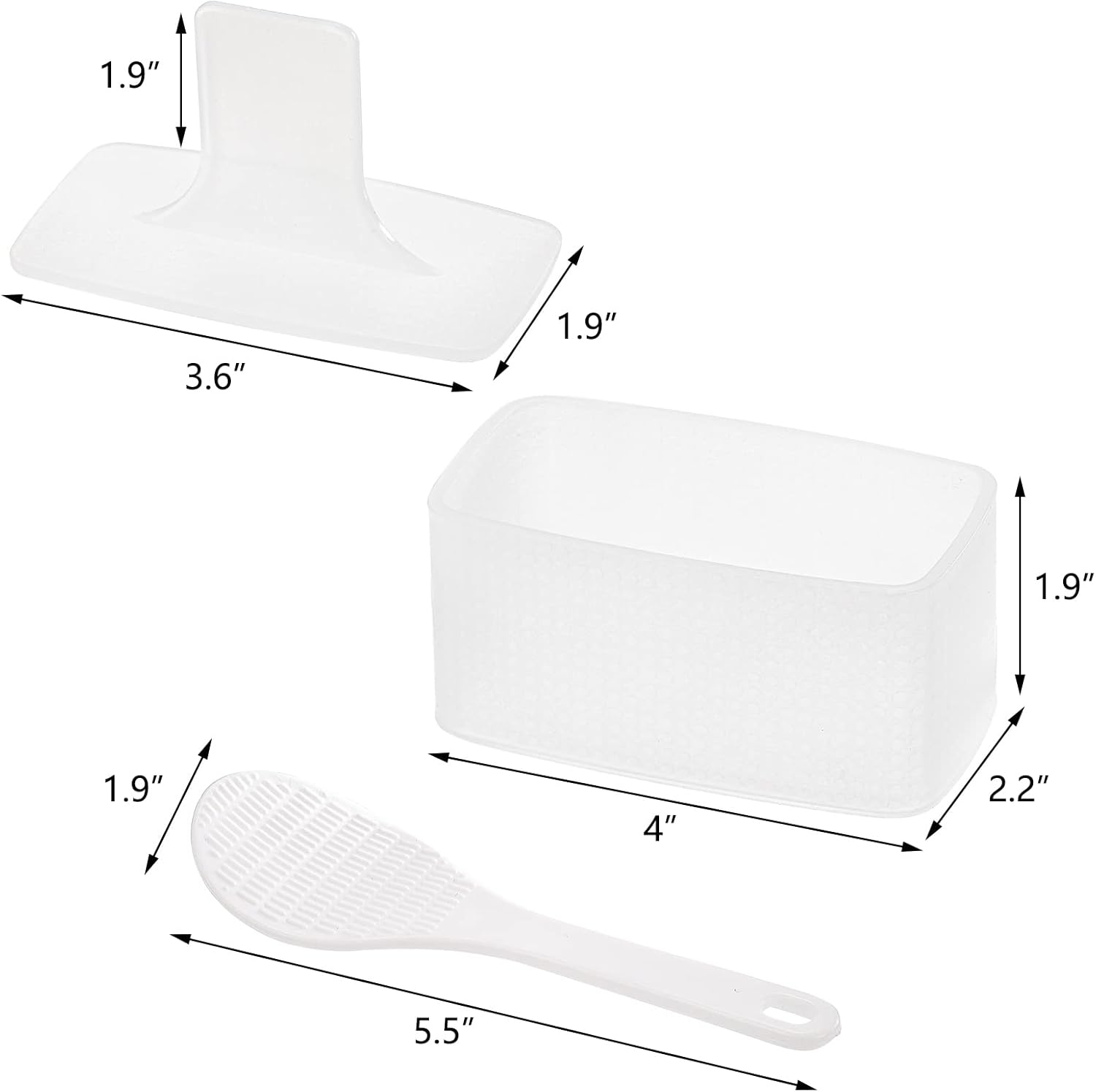Hedume Juego de 6 kits de fabricación de sushi antiadherentes, prensa para hacer Musubi con paleta de arroz pequeña, no tóxico, molde de Musubi sin
