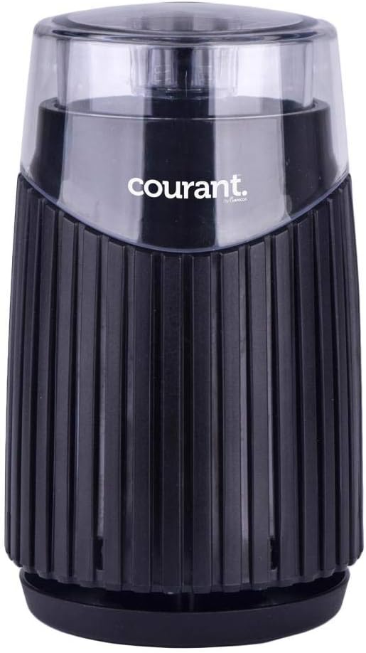 Courant Molinillo de café eléctrico para granos de café, cuchillas de acero inoxidable para especias, base duradera, hace hasta 6 tazas de café,