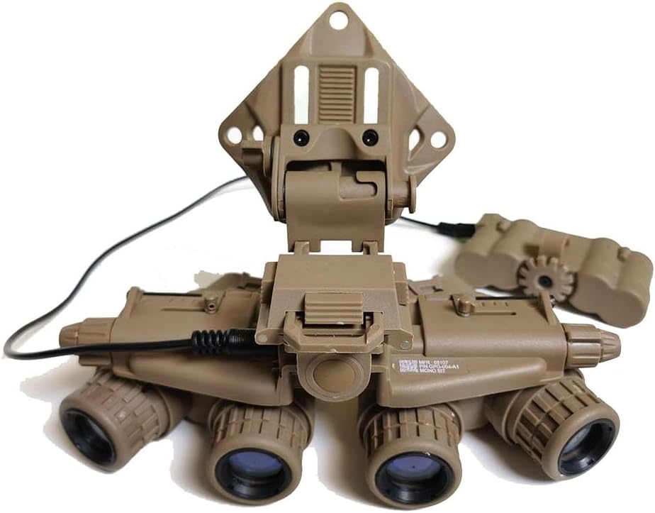 FMA Airsoft Paintball GPNVG18 Gafas de visión nocturna no funcionales, modelo táctico de caza Cosplay maniquí NVG L4G19 Casco Shroud Mount Plastic