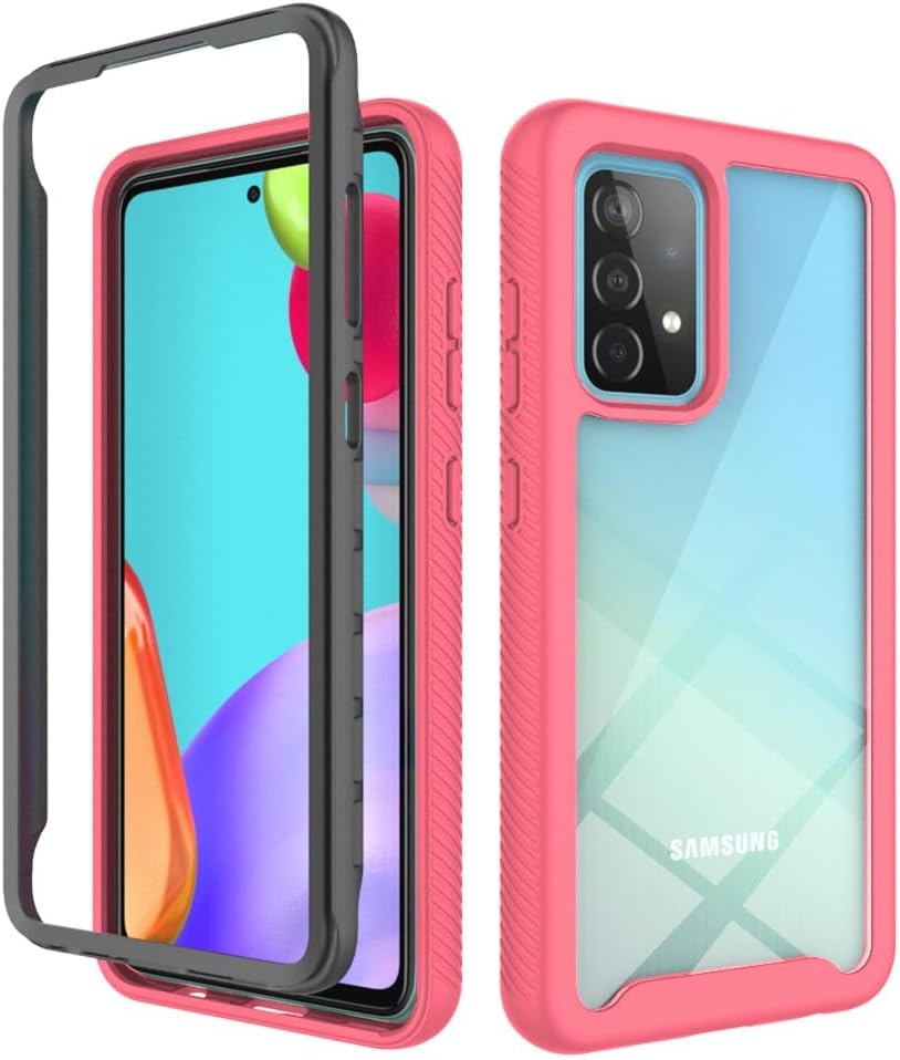 Asuwish Funda para teléfono Samsung Galaxy A52A52S 5G con protector de pantalla de vidrio templado y soporte delgado, híbrida, resistente, funda