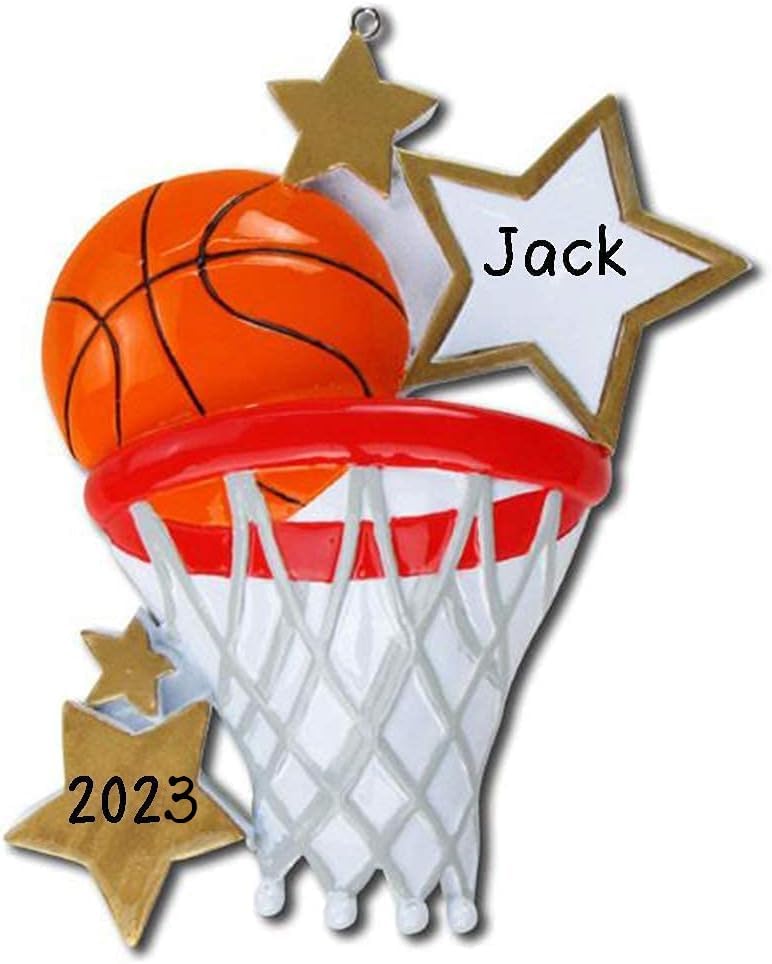 Adorno personalizado para árbol de Navidad de baloncesto 2023  Centro de jugadores de baloncesto de la universidad de atleta morena, adelante,