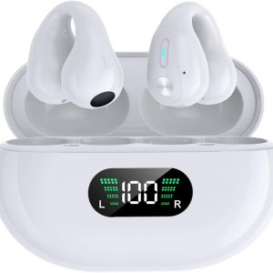 Auriculares inalámbricos con clip de conducción ósea, Bluetooth 5.3, hasta 18 horas de reproducción, batería de 350 mAh, ligeros, auriculares Auriculares inalámbricos con clip de conducción ósea, Bluetooth 5.3, hasta 18 horas de reproducción, batería de 350 mAh, ligeros, auriculares