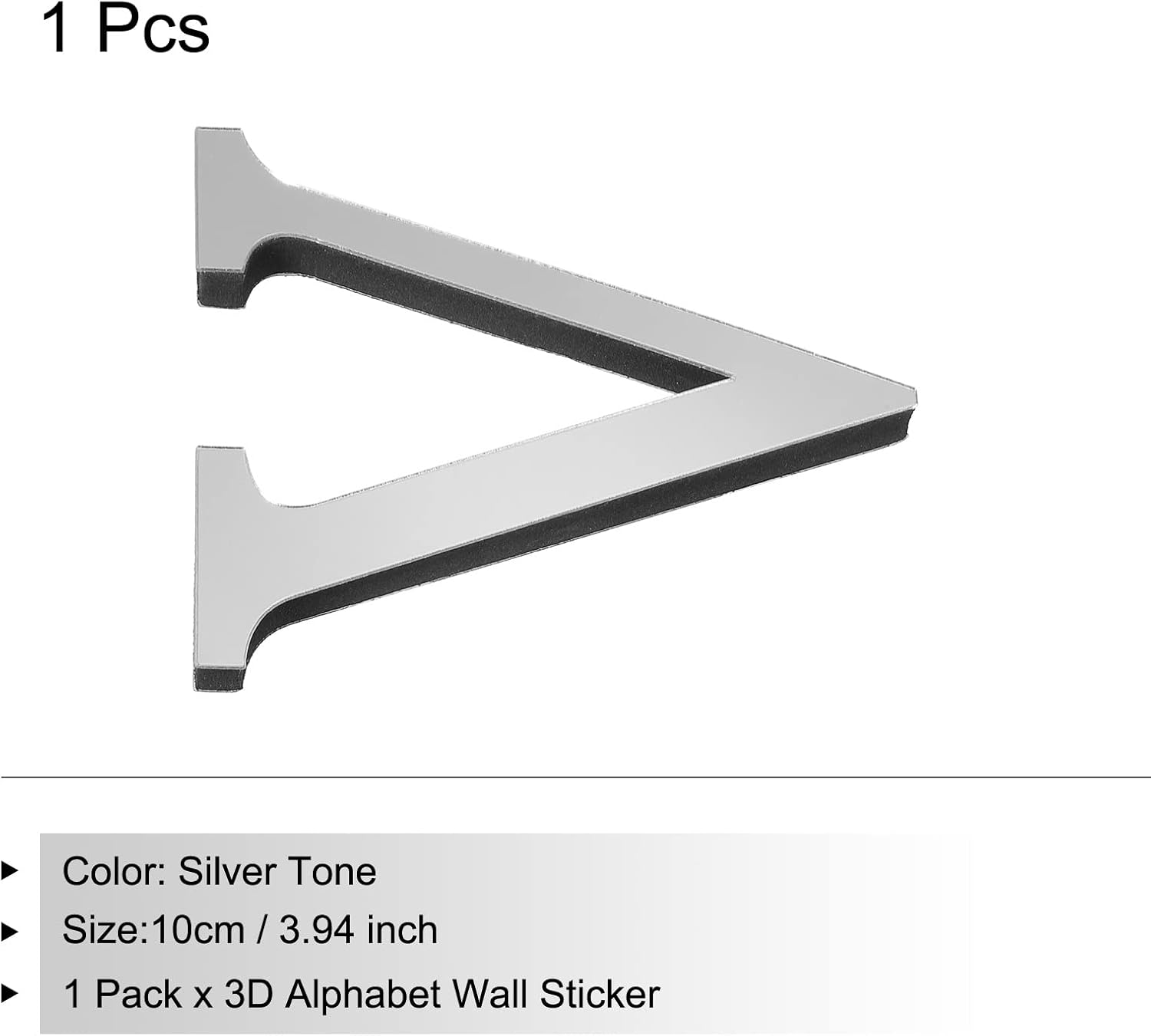 PATIKIL Adhesivos de pared de acrílico 3D con letras V autoadhesivas para decoración del hogar, letrero artístico, para bricolaje, decoración del