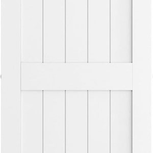 SmartStandard Puerta corrediza de MDF de 26 x 84 pulgadas, revestimiento de PVC impermeable, solo puerta interior, marco en H SmartStandard Puerta corrediza de MDF de 26 x 84 pulgadas, revestimiento de PVC impermeable, solo puerta interior, marco en H