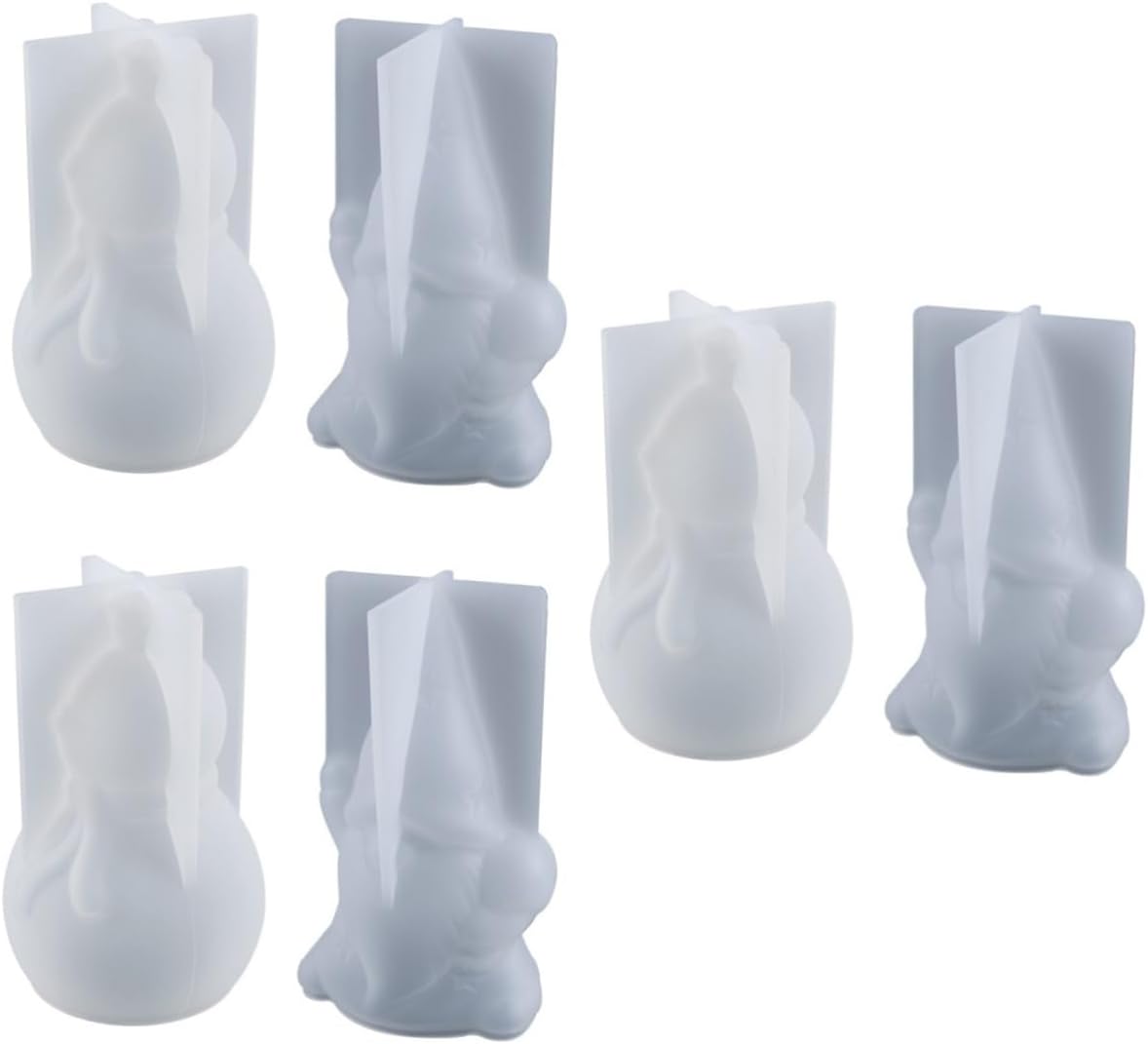 TEHAUX 6 Pcs Christmas Stencils Christmas Craft Santa Candle Christmas Cake Silicone Resin Casting Santa Soap Christmas Decor Tabletop Ornament Mold