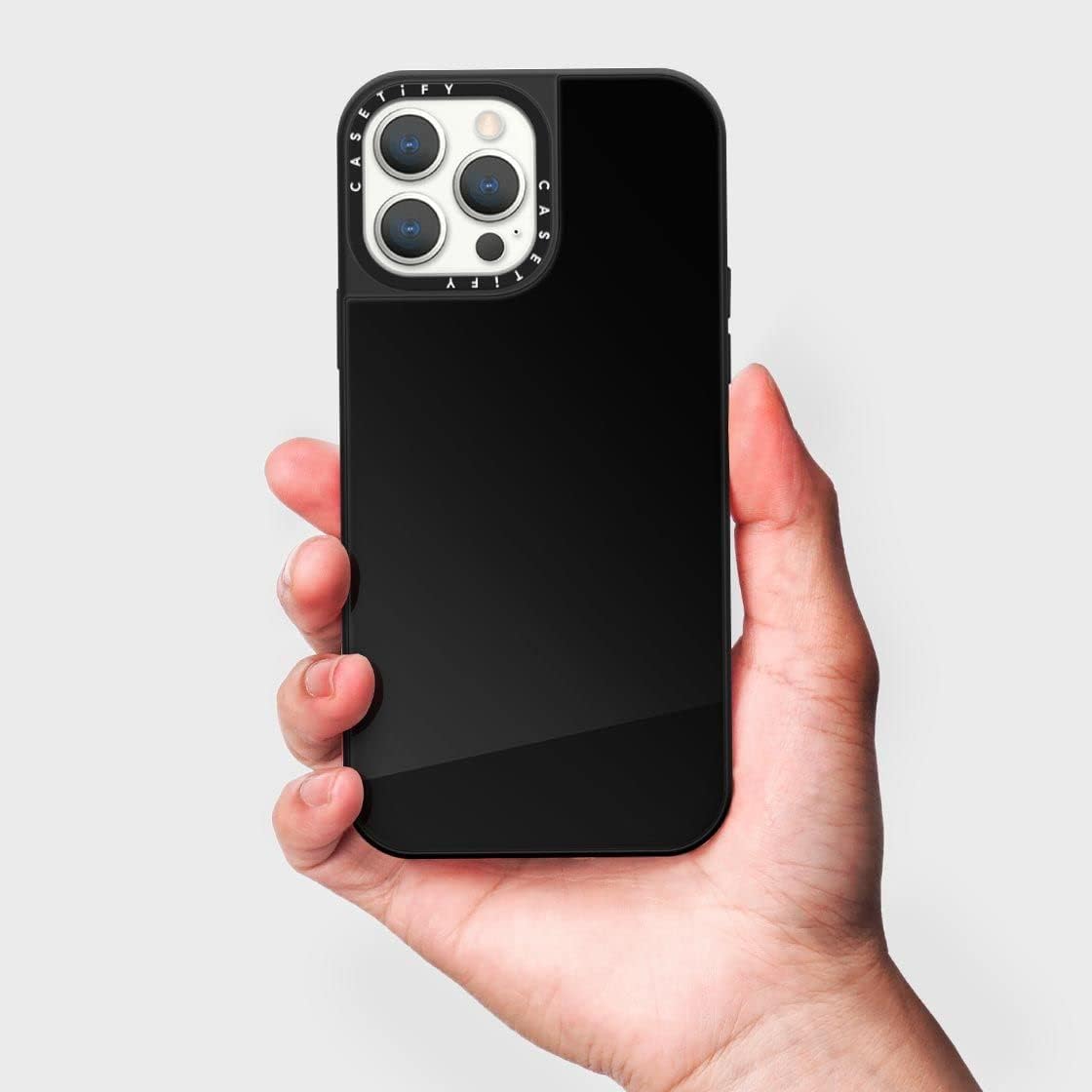 CASETiFY Mirror – Funda para iPhone 13 Pro Max protección contra caídas de 5 piescompatible con Magsafe – Negro sobre negro