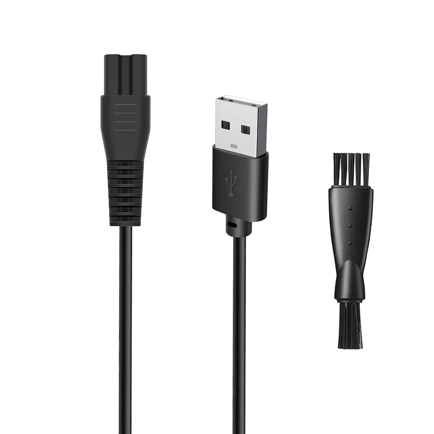 Cable de carga Pritech de repuesto de 5 V, cable de carga USB wotdmu compatible con PRITECH recortadora de pelo PR-2888 con 1 cepillo de limpieza,