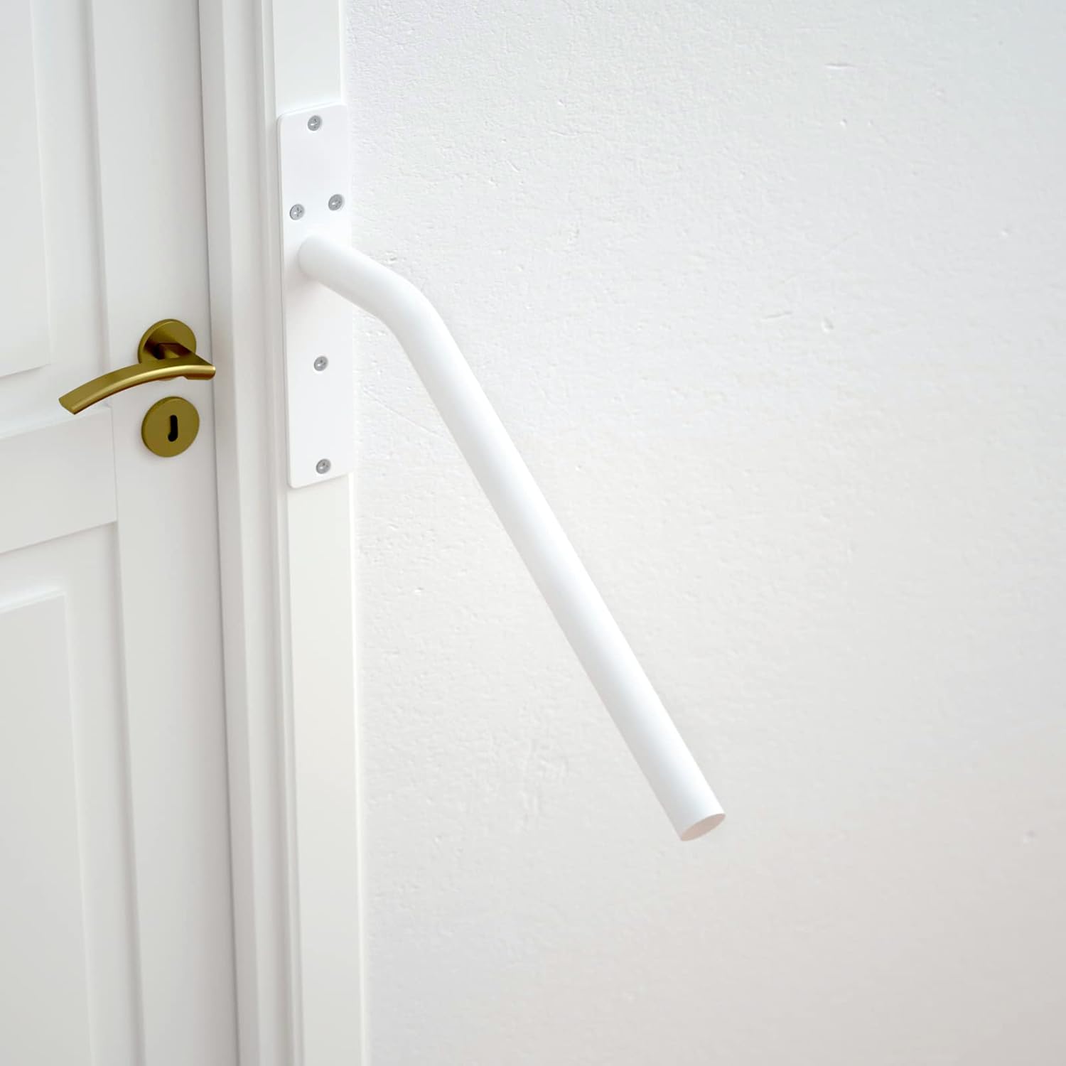 ZUEXT – Barandilla de acero inoxidable de 16 pulgadas de 1 a 3 escalones, barandilla de mano blanca aceitada para montaje en pared, barra de