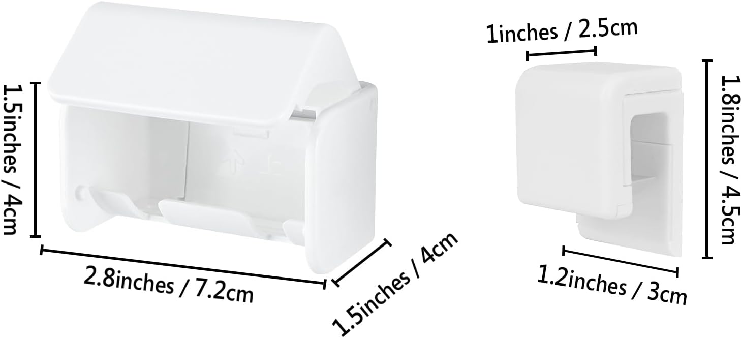 Soporte para cepillos de dientes montado en la pared con cubierta para baño, 2 ranuras organizador de almacenamiento de cepillos de dientes para
