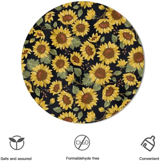 Mantel redondo de 60 pulgadas con patrón de mariposa de girasol, mantel retro para decoración del hogar, fiesta, cocina, comedor, picnic, otoño, día