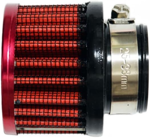 Abrazadera de extremo de goma universal para automóvil de 0.984 in 1 “filtro de aire de admisión con abrazadera ajustable (rojo)
