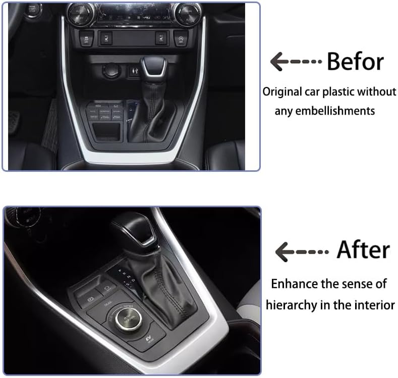 Accesorios de automóvil aptos para Toyota RAV4 2019-2023 ABS (plata mate) consola central interior panel de control de engranajes cubierta lateral,