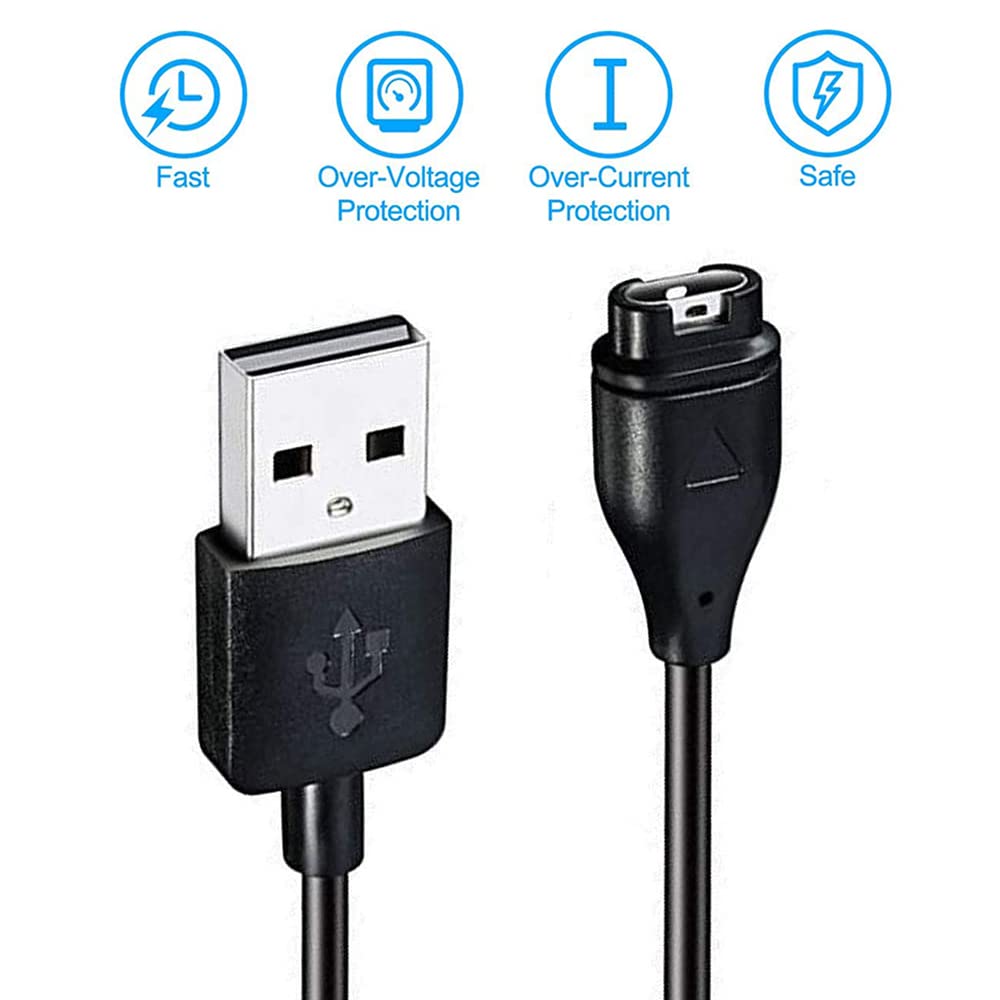 Cargador compatible con Garmin Fenix 5 6 7, cable de carga de repuesto para Fenix 5S 5X 6 6S 6X Plus Pro 7 7S 7X, Forerunner 945 45 45S 245 Music,