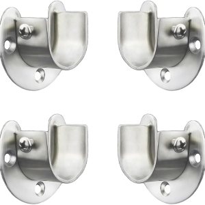 FYTRONDY Soporte de acero inoxidable para barra de armario, soporte de enchufe de tipo abierto en forma de U, soporte de poste de barra de cortina FYTRONDY Soporte de acero inoxidable para barra de armario, soporte de enchufe de tipo abierto en forma de U, soporte de poste de barra de cortina