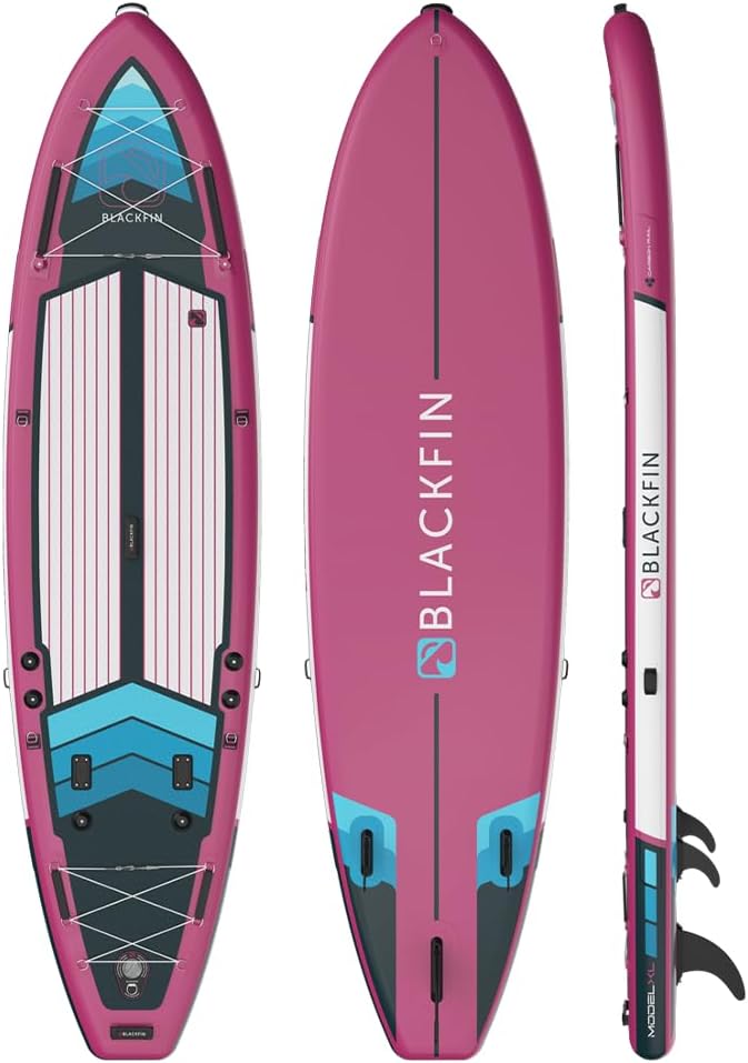 iROCKER Blackfin Model XL Inflatable Stand Up Paddle Board, 11’6″ Long 34″ Wide 6″ Thickness SUP with Fins & Repair Kit