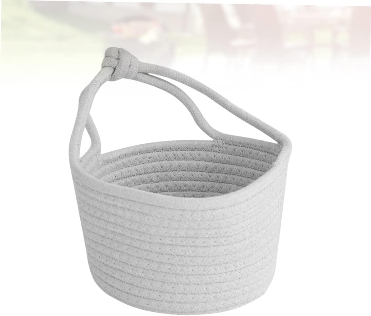 Toyvian Cesta de cosas, 2 unidades, cesta de almacenamiento blanca, canasta tejida para plantas, cestas de almacenamiento de algodón, accesorios
