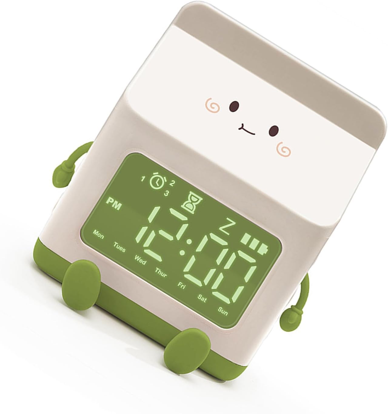 Reloj despertador para estudiantes, forma de caja de leche, pantalla transparente, función de cuenta regresiva, función de cuenta regresiva, reloj