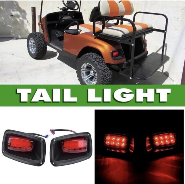 LUXCART EZGO TXT Kit de luces estándar, ajuste de 12-48V, no requiere reductor de voltaje, mejora la visibilidad y el estilo de tu carrito de golf