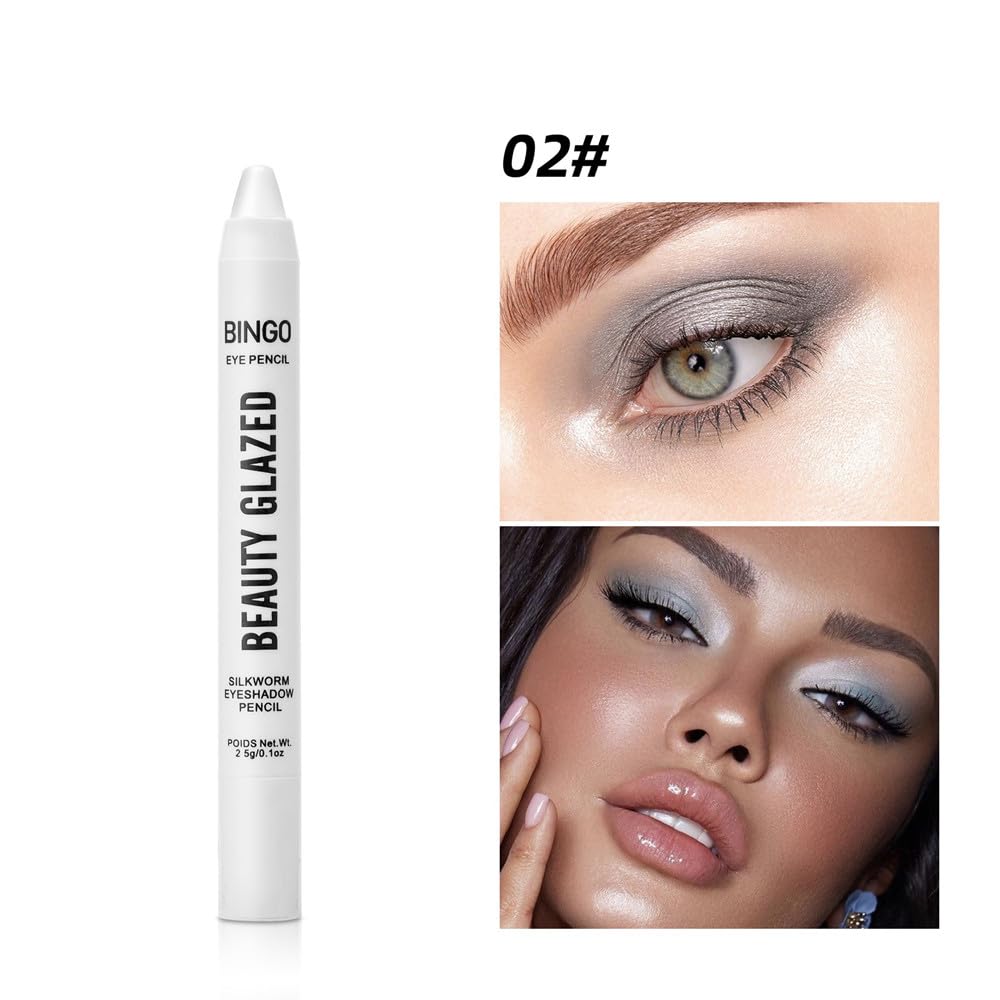 UOCK Sombra de ojos, 3 lápices de sombra de ojos en crema brillante, resistente al agua y de larga duración, barra de contorno de color metálico