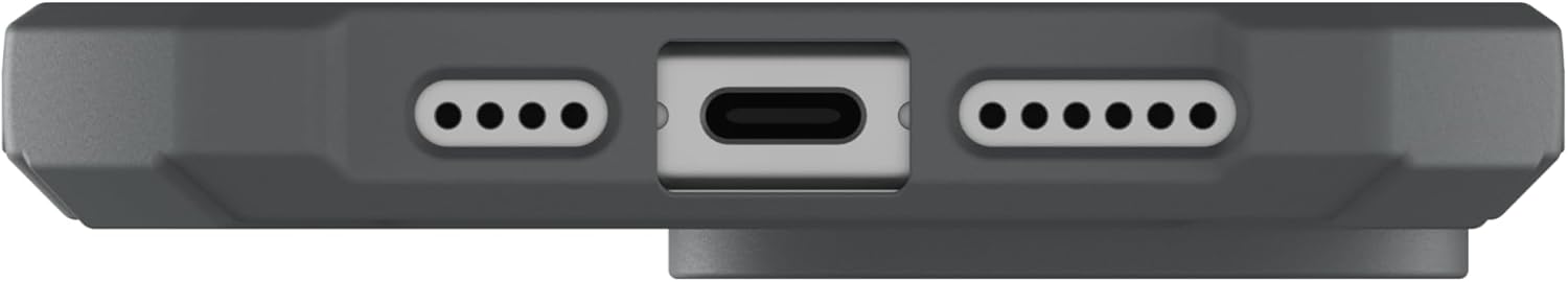 URBAN ARMOR GEAR UAG – Funda compatible con iPhone 15 Pro Max de 6.7 pulgadas, Essential Armor plateado con imán integrado compatible con carga
