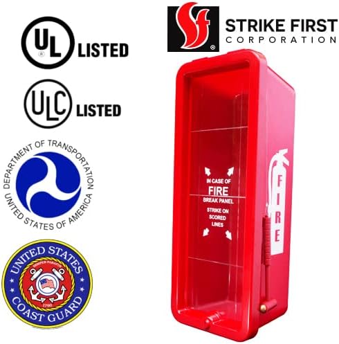 Paquete de 4 gabinetes extintores de plástico resistente de 10 libras, color rojo para extintores de 10 libras
